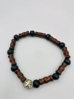 Men’s Stretchy Wooden Charm Bracelet