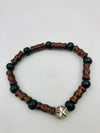 Men’s Stretchy Wooden Charm Bracelet