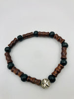 Men’s Stretchy Wooden Charm Bracelet