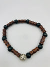 Men’s Stretchy Wooden Charm Bracelet