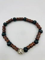 Men’s Stretchy Wooden Charm Bracelet