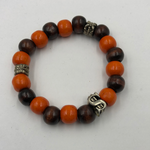 Men’s Orange And Brown Bead Bracelet