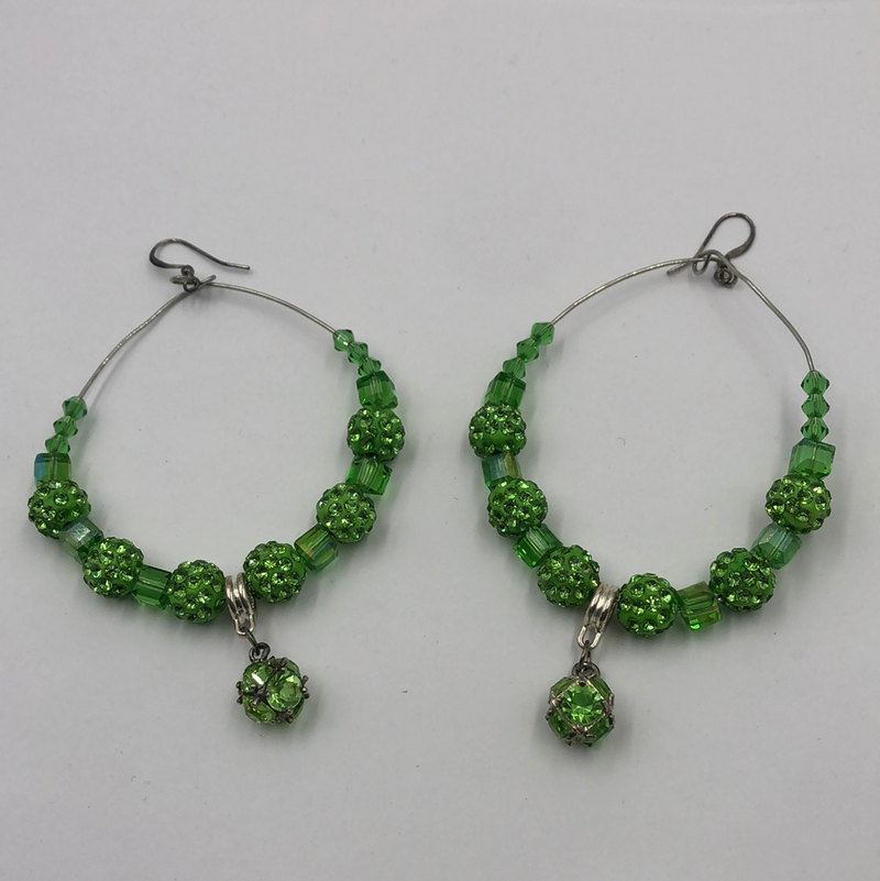 Green Peridot Crystal Earrings 😍